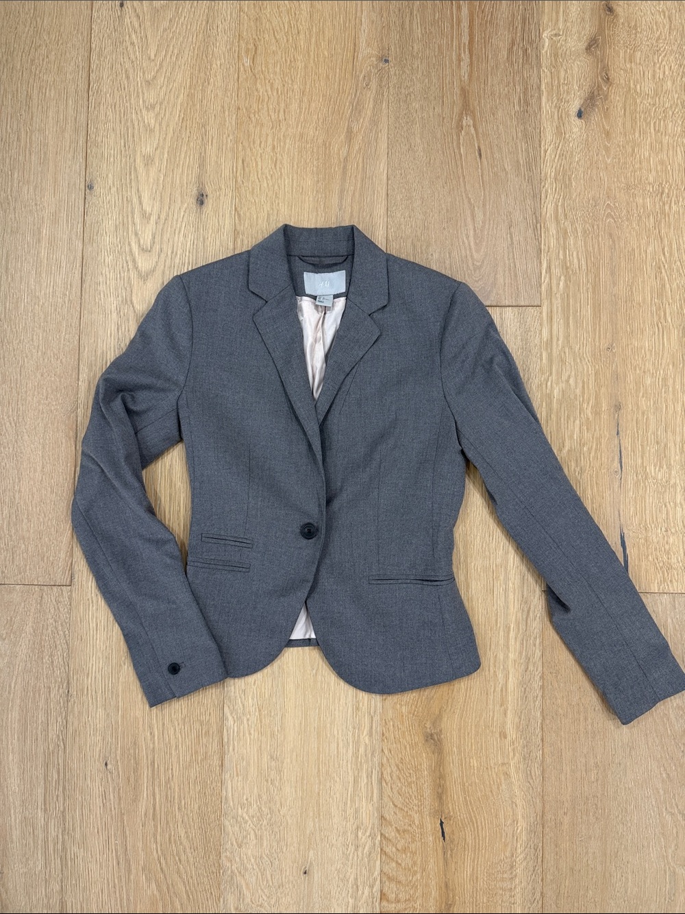W118 by Walter Baker Charcoal Gray Single-Button Women's Blazer